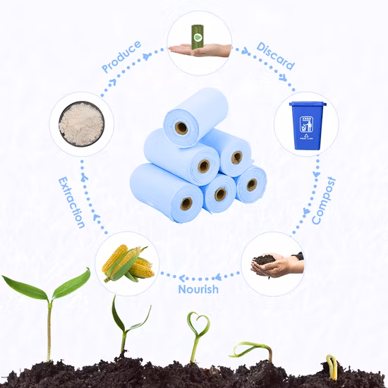 Утилизация кошачьего туалета, собачьих какашек, биоразлагаемый кукурузный крахмал, мешки для собачьих какашек, мешки для домашних животных
