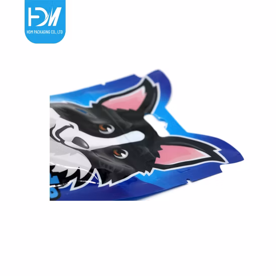 Пакеты из алюминиевой фольги с логотипом на заказ и застежкой-молнией сверху. Пустые пластиковые пакеты с восемью боковыми уплотнениями с плоским дном для упаковки корма для домашних животных.